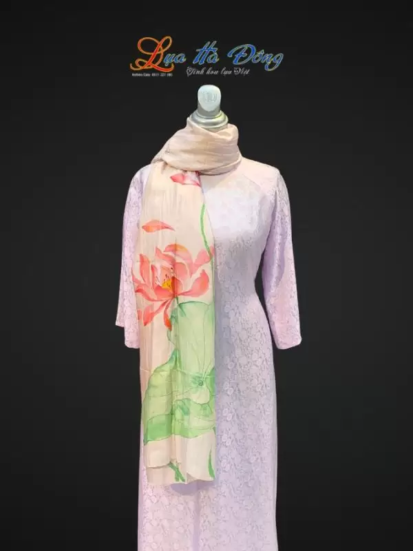 Khăn lụa tơ tằm vẽ tay Hồ Gươm