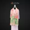 Khăn lụa tơ tằm vẽ tay sen màu hồng san hô