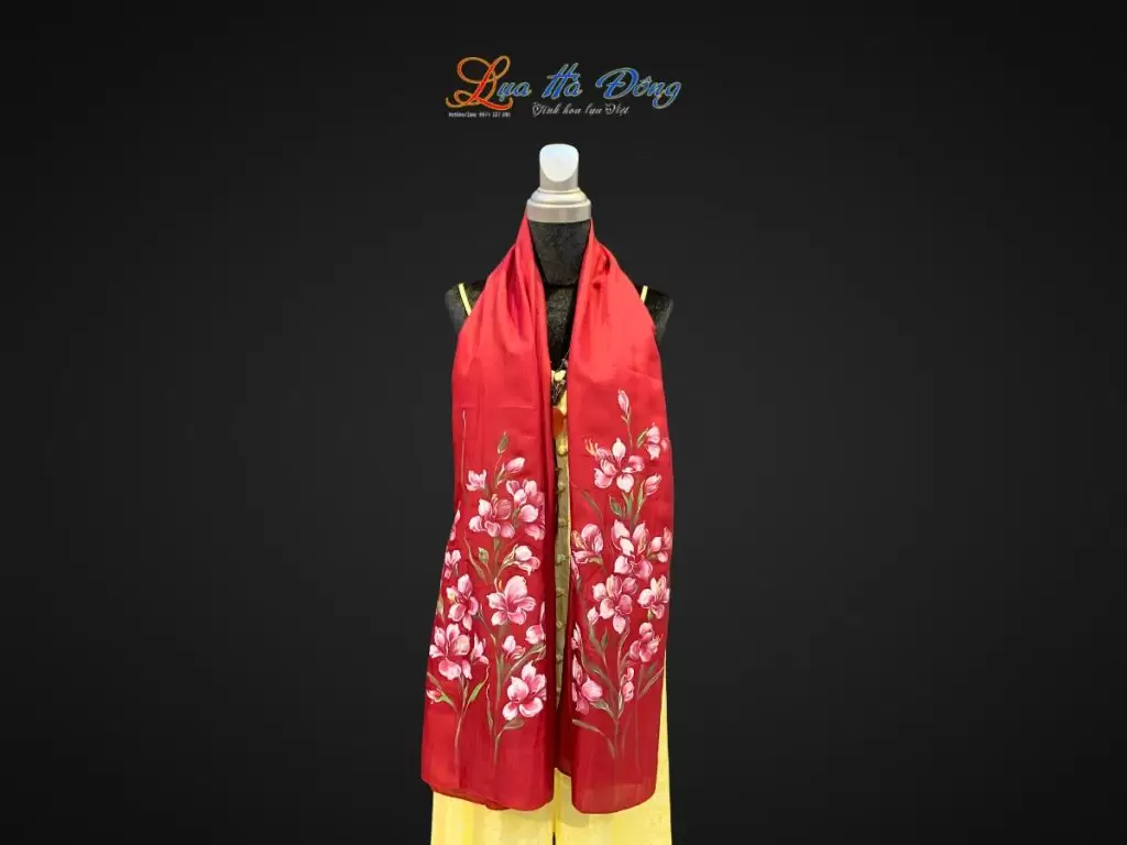 Khăn lụa tơ tằm vẽ tay