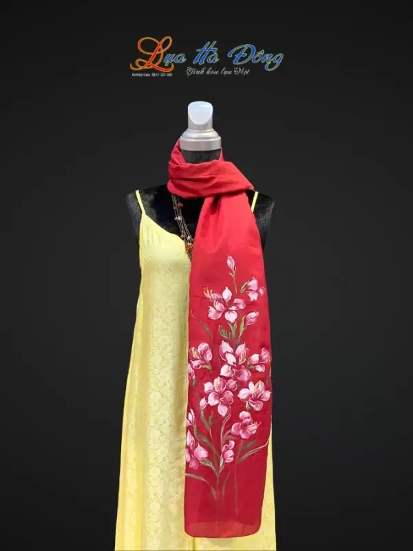 Khăn lụa tơ tằm vẽ tay