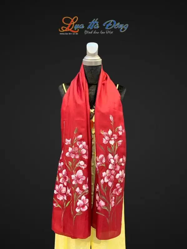 Khăn lụa tơ tằm vẽ tay