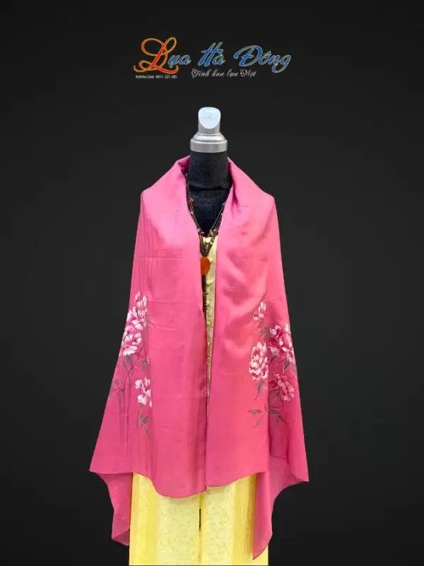 Alternative view of Khăn lụa tơ tằm vẽ tay MNV-PT70180/4