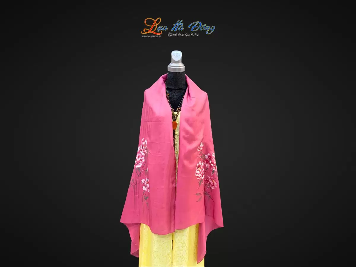 Khăn lụa tơ tằm vẽ tay MNV-PT70180/4 - Ảnh 2