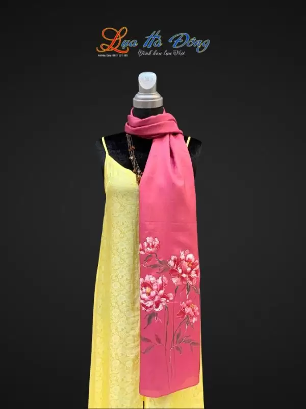 Khăn lụa tơ tằm vẽ tay