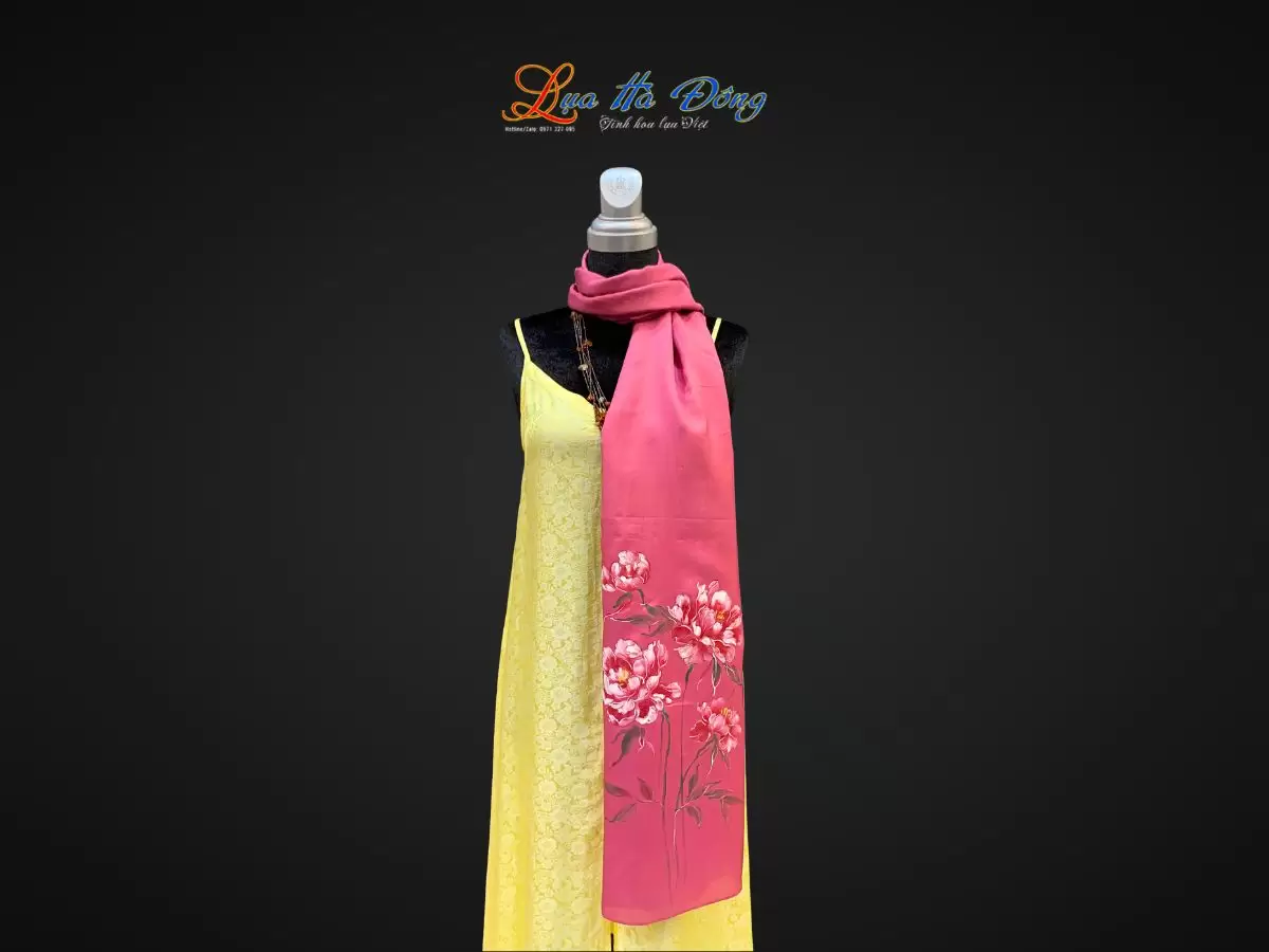 Khăn lụa tơ tằm vẽ tay