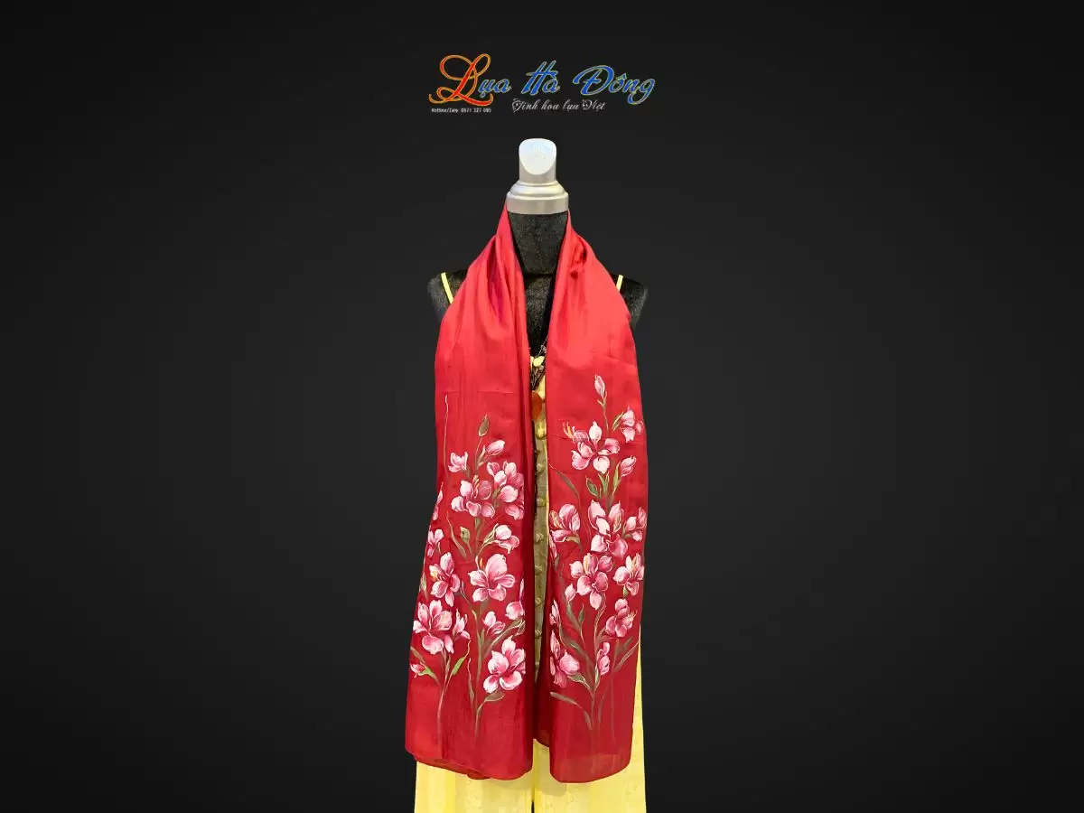 Khăn lụa tơ tằm vẽ tay