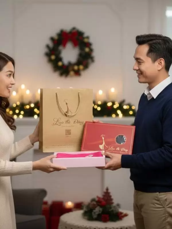 Khăn lụa thêu tay họa tiết song thọ màu hồng