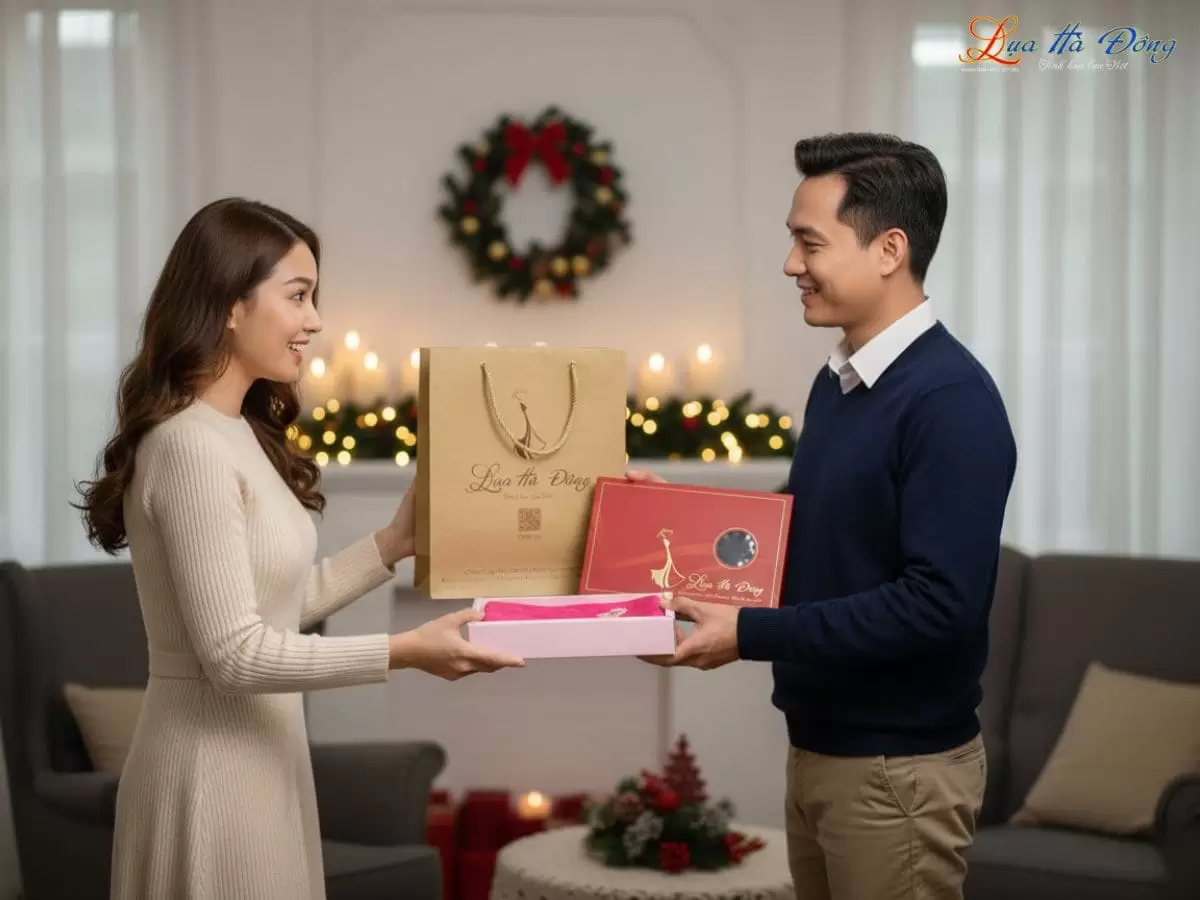 Khăn lụa thêu tay họa tiết song thọ màu hồng