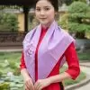 Khăn lụa vuông tơ tằm vẽ hoa