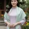 Khăn lụa vuông tơ tằm vẽ hoa