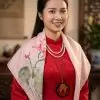 Khăn lụa vuông tơ tằm vẽ hoa