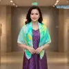 Khăn Lụa Vuông Thủy Ấn Tơ Tằm Màu Xanh Lá