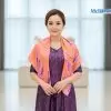 Khăn Lụa Vuông Thủy Ấn Tơ Tằm Màu Hồng Cam