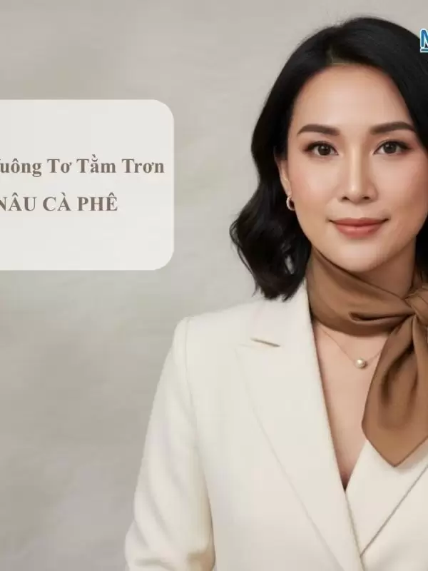 Khăn lụa vuông tơ tằm trơn màu nâu cà phê