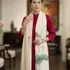 Khăn lụa đũi tơ tằm thêu tay hoa sen 100% silk cao cấp