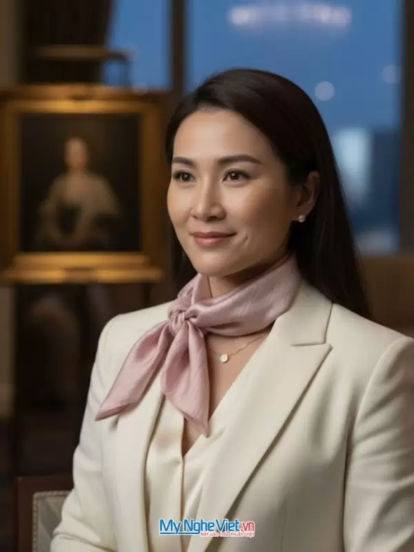 Khăn lụa vuông tơ tằm trơn hồng nhạt
