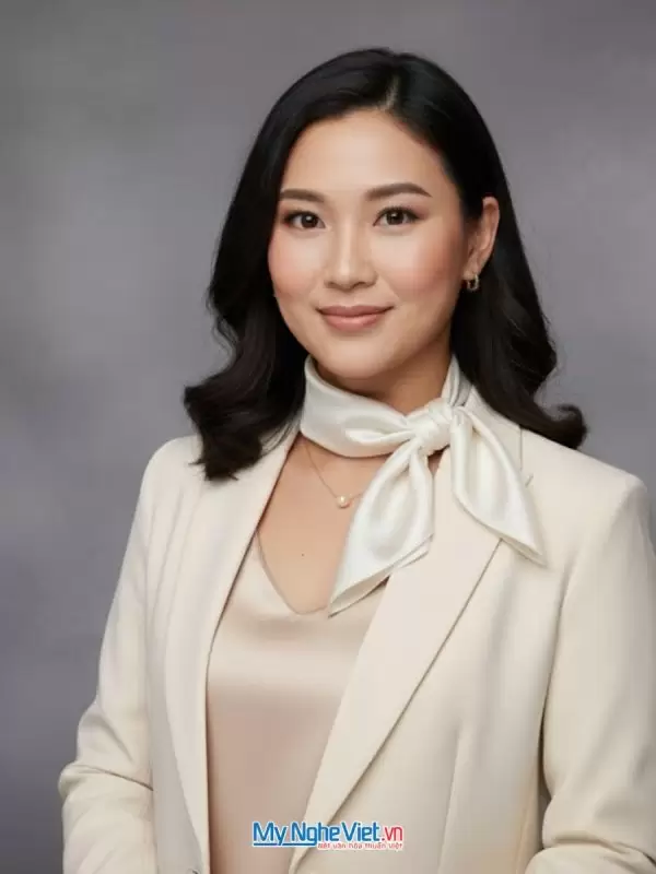 Khăn lụa vuông tơ tằm trơn màu trắng
