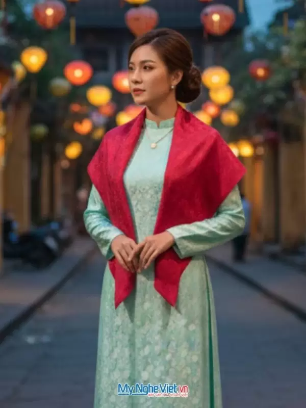 Khăn lụa tơ tằm thêu sen họa tiết sen dây