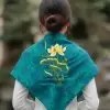 Khăn lụa tơ tằm thêu hoa sen họa tiết trống đồng
