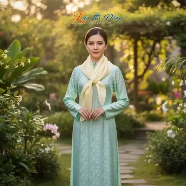 Khăn Lụa Vuông Tơ Tằm Thêu Hoa Sen Họa Tiết Hoa Cúc Màu Vàng Mỡ Gà