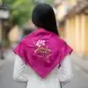 Khăn Vuông Lụa Tơ Tằm Thêu Sen Trơn Màu Tím