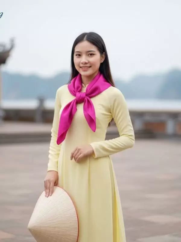 Khăn Vuông Lụa Tơ Tằm Thêu Sen Trơn Màu Tím