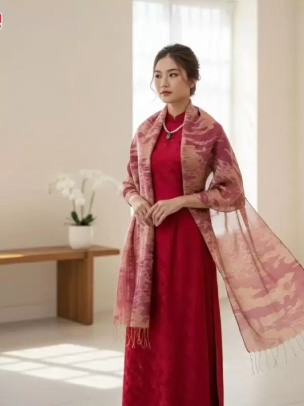 Khăn loang lụa tơ tằm