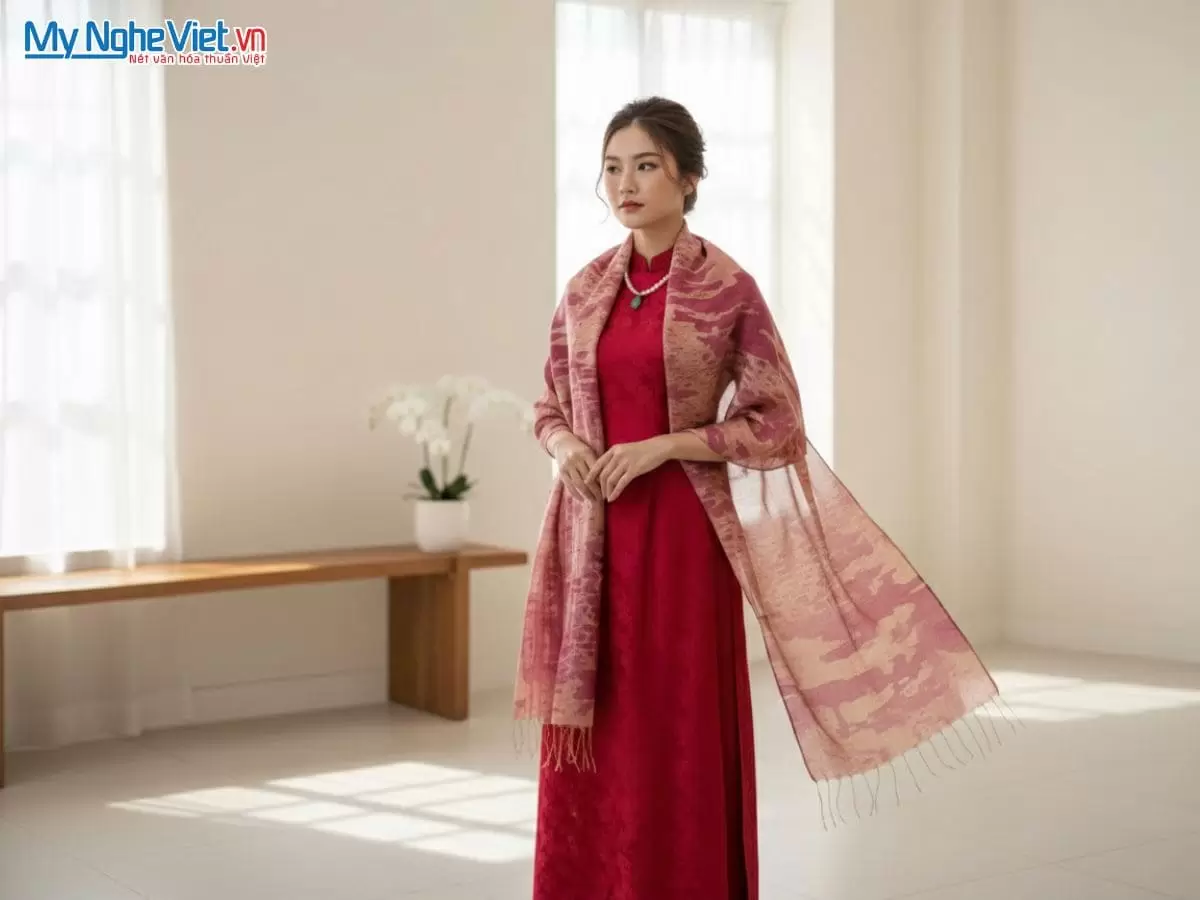 Khăn loang lụa tơ tằm