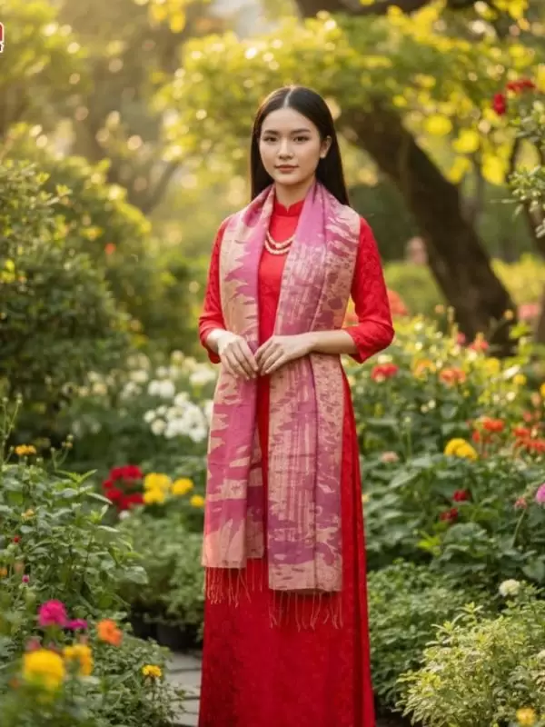 Khăn loang lụa tơ tằm