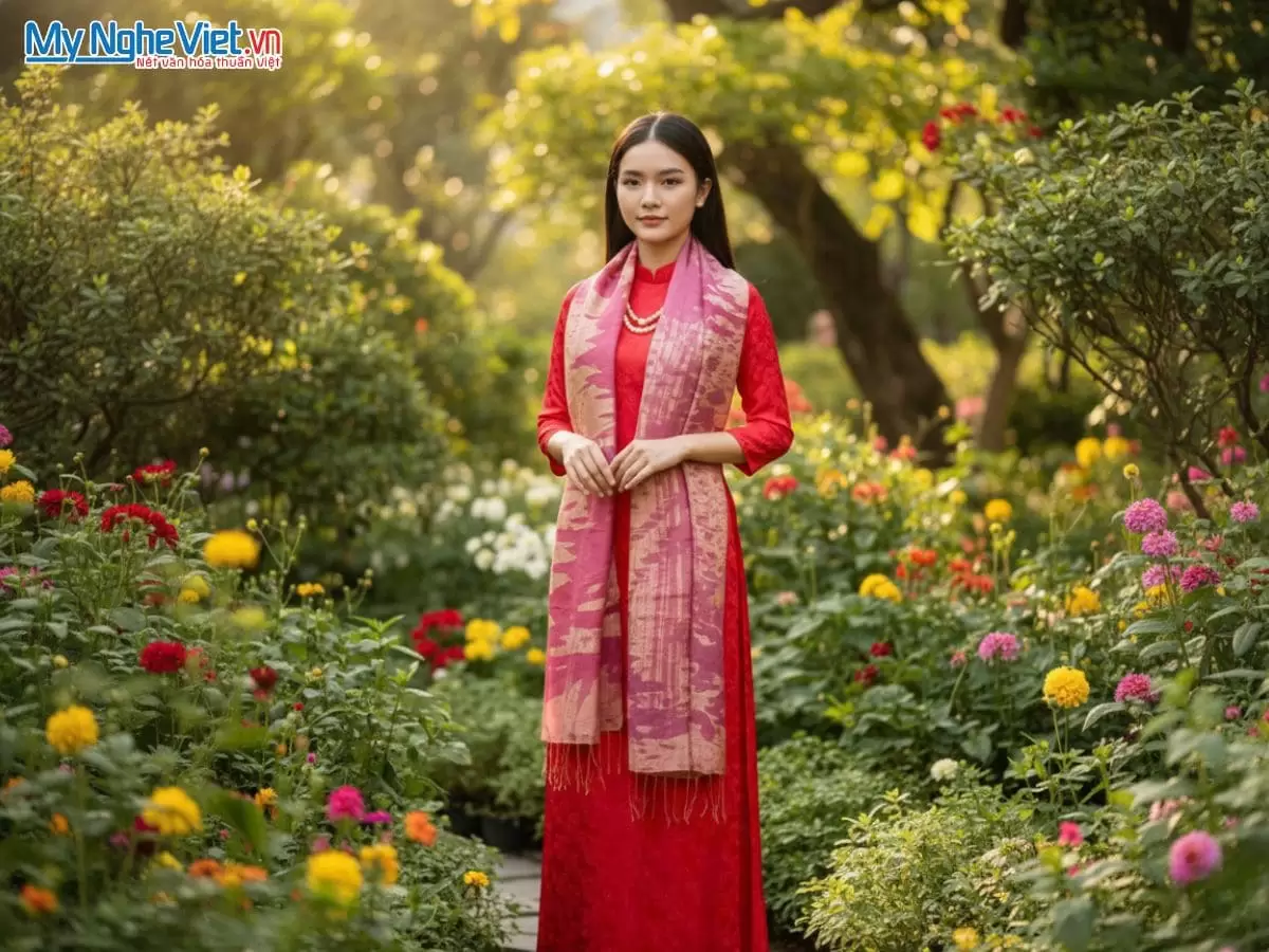 Khăn loang lụa tơ tằm