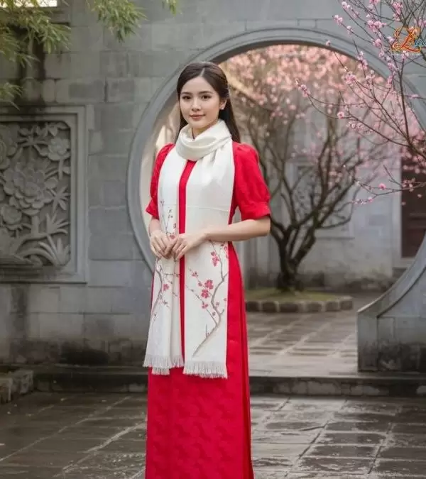 Khăn lụa dệt hoa vẽ tay 100% silk cao cấp
