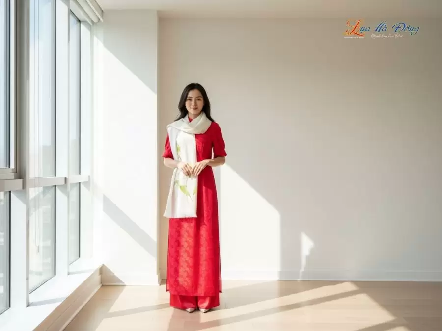 Khăn lụa dệt hoa vẽ tay 100% silk cao cấp