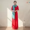 Khăn lụa tơ tằm 100% silk họa tiết hoa mộc lan vẽ tay