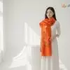 Khăn lụa tơ tằm 100% silk họa tiết hoa sen vẽ tay