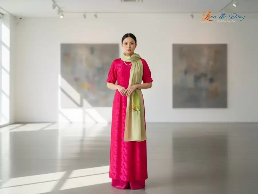Khăn lụa tơ tằm 100% silk họa tiết hoa thiên điểu vẽ tay