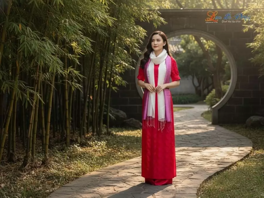 Khăn lụa tơ tằm loang màu hồng 100% silk