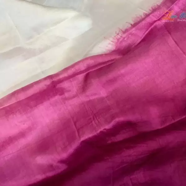 Khăn lụa tơ tằm loang màu hồng 100% silk