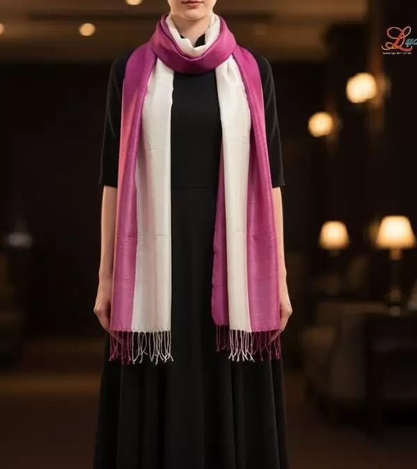 Khăn lụa tơ tằm loang màu hồng 100% silk