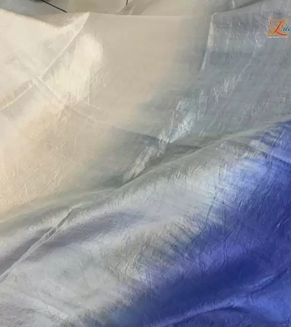 Khăn lụa tơ tằm loang màu xanh dương 100% silk