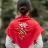 Khăn lụa tơ tằm vuông thêu họa tiết hoa sen