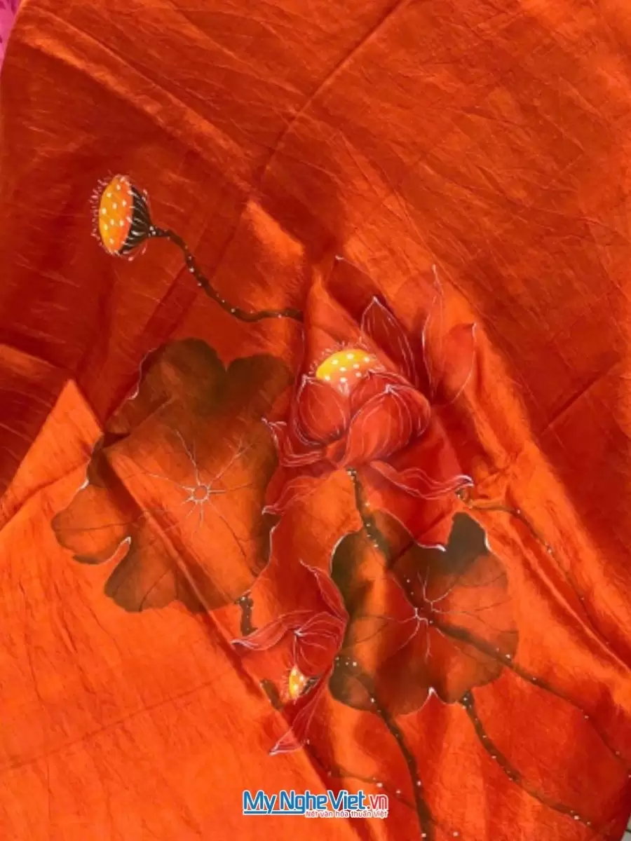 Khăn lụa tơ tằm vẽ tay thủ công 100% silk