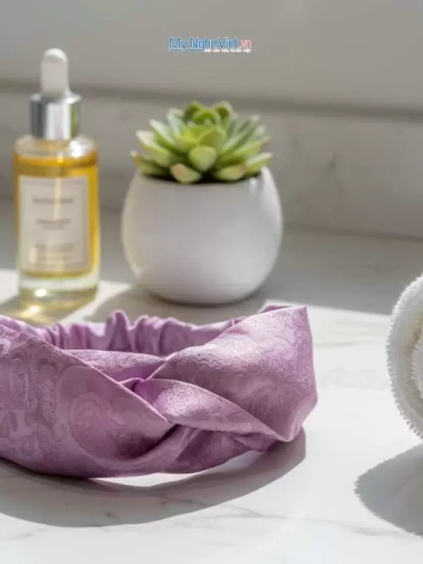 Băng đô cài tóc lụa Hà Đông họa tiết đuôi công