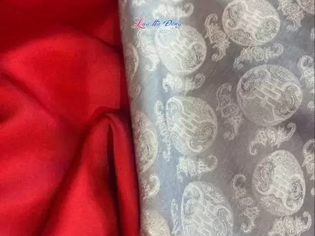 Alternative view of Vải Lụa Thọ Dơi Tròn Xám Ghi LHD33-7
