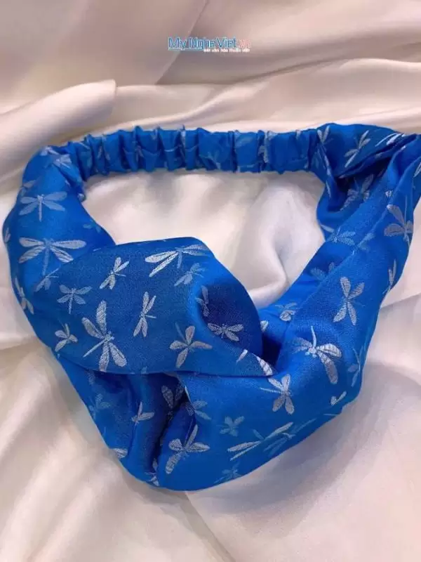 Alternative view of Băng đô cài tóc lụa Hà Đông họa tiết chuồn chuồn