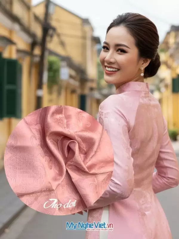 Vải lụa thọ dơi tròn hồng ruốc 2.7m khổ 1.2m LNL2204/TD06.33