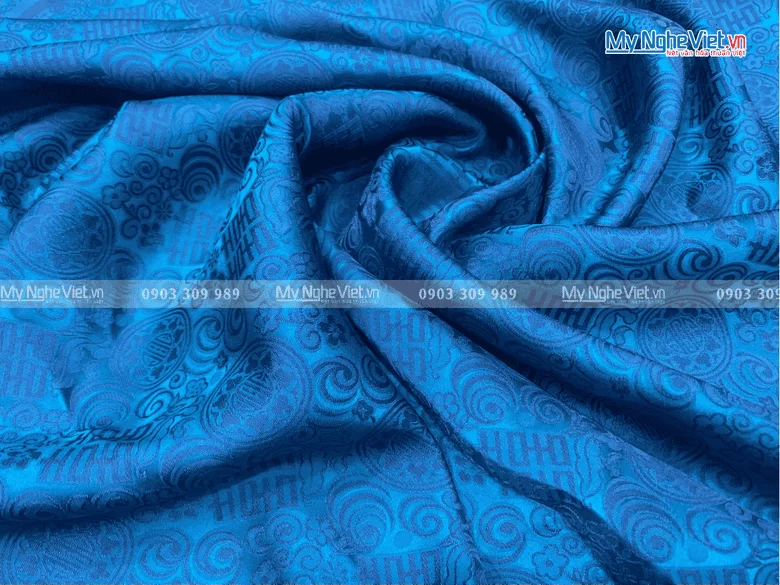 Vải May Áo Dài Cưới Cô Dâu Chú Rể Lụa Hà Đông Song Hỷ - Ảnh 4