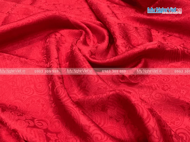 Vải May Áo Dài Cưới Cô Dâu Chú Rể Lụa Hà Đông Song Hỷ - Ảnh 3