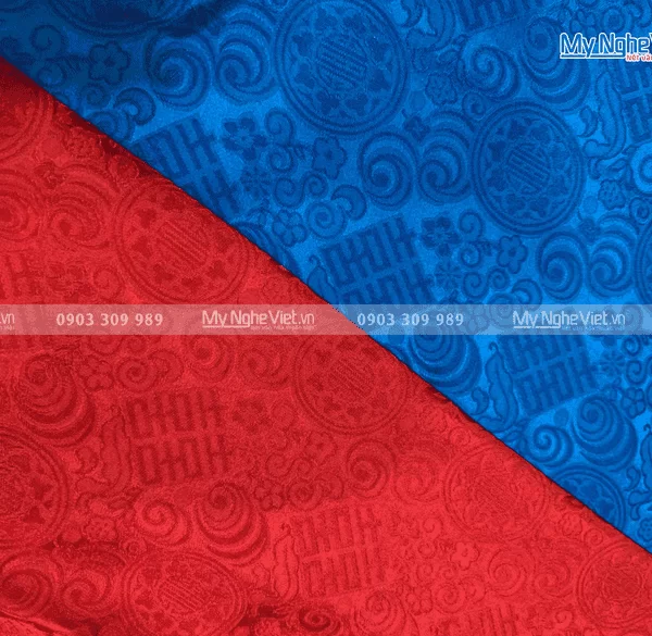 Alternative view of Vải May Áo Dài Cưới Cô Dâu Chú Rể Lụa Hà Đông Song Hỷ