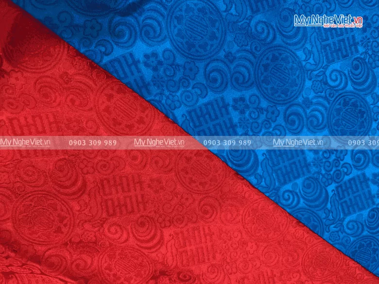 Vải May Áo Dài Cưới Cô Dâu Chú Rể Lụa Hà Đông Song Hỷ - Ảnh 2