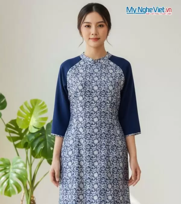 Áo dài lụa cách tân màu xám